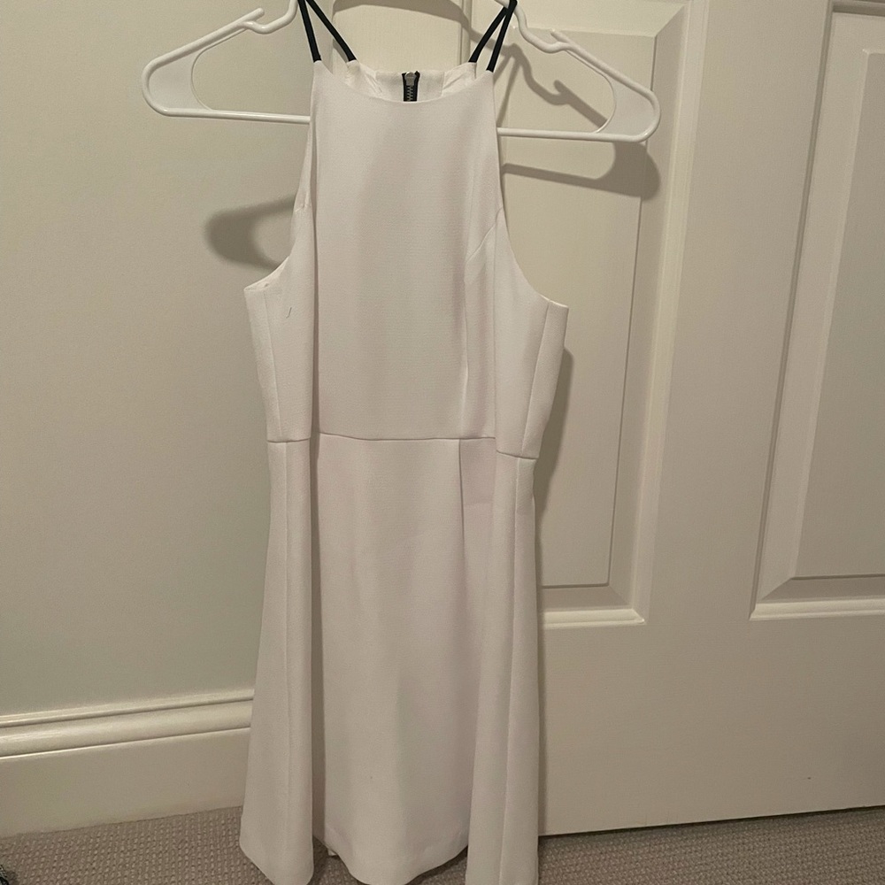 BCBJ white dress, black straps